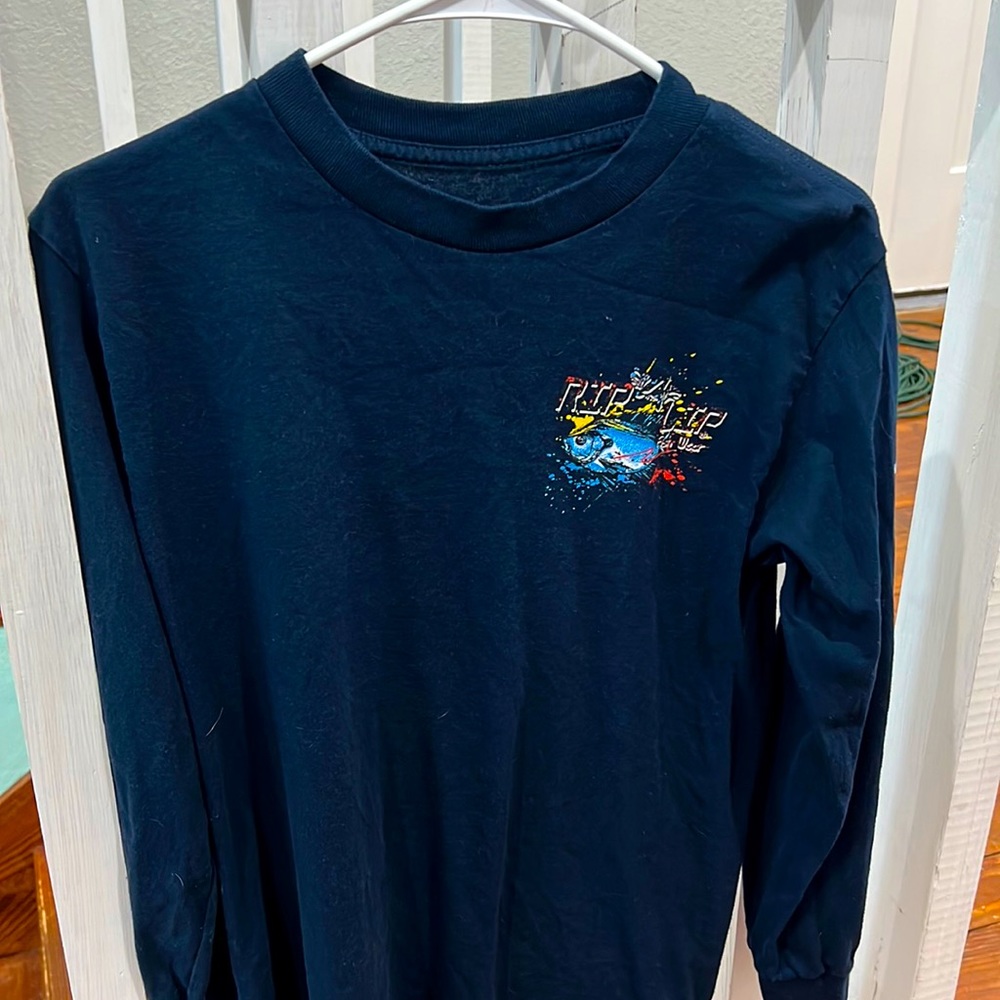 Women’s blue small Rip A Lip fish wear long sleeve cotton shirt. Worn 3 times.
